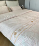 牛奶絨四件套防靜電雙面絨親膚裸睡床上用品兔毛絨爛花被套床笠款 銀杏葉-粉玉【A類(lèi)防靜電】 1.5m 床單款 （被套200*230cm） 曬單實(shí)拍圖