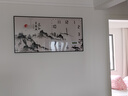 墨派餐廳裝飾畫(huà)帶鐘表萬(wàn)年歷電子鐘掛畫(huà)客廳家用時(shí)尚日歷表時(shí)鐘壁畫(huà) 10山水家和 120*60cm晶瓷 曬單實(shí)拍圖