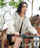 玖姿·安娜蔻休閑戶外山系運動風(fēng)工裝連帽短款風(fēng)衣女2025春季新款 米白 M 曬單實拍圖