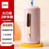 得力（deli）大口徑全自動(dòng)削筆器電動(dòng)削筆機加粗桿大三角鉛筆兒童轉筆刀卷筆刀削筆刀學(xué)生文具開(kāi)學(xué)生日禮物粉色 曬單實(shí)拍圖