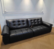 全友家居復古輕奢風(fēng)頭層牛皮沙發(fā)客廳家用大黑牛真皮藝一字直排式沙發(fā) 曬單實(shí)拍圖