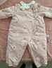 戴維貝拉（DAVE＆BELLA）嬰兒夾棉連體衣新生兒外出服加厚女寶寶衣服中國風(fēng)冬裝新年爬服 粉色【現貨】 80cm （建議身高73-80cm） 曬單實(shí)拍圖