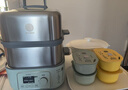 北鼎（Buydeem）電蒸鍋 家用不銹鋼電燉鍋 大容量多功能鍋一鍋多用蒸鍋大號智能蒸燉鍋定時(shí)預約蒸汽鍋 【雙拼套餐】G68淺杉綠+燉盅+蒸盤(pán)+豬豬盒*4 曬單實(shí)拍圖