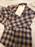 馬登工裝搖粒絨格紋襯衫外套男美式復古格子加絨保暖男士長(cháng)袖襯衣秋冬 藍棕色 【袖子不加絨】 L 曬單實(shí)拍圖