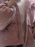 妖精的口袋粉色蝴蝶結刺繡絲絨羽絨服女2025冬季甜美減齡保暖面包服外套 桃緋粉色 S 曬單實(shí)拍圖