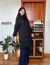 波司登（BOSIDENG）25新款羽絨服女及膝長(cháng)款90絨寬松舒適通勤連帽保暖外套B250245116 黑色8056 M 165/88A 體重約110-120斤 曬單實(shí)拍圖