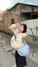 佐敘連帽條紋衛衣女2025早秋新款小個(gè)子慵懶風(fēng)氛圍感小狗刺繡拉鏈外套 杏色 （拉鏈款） XL （97-115斤） 曬單實(shí)拍圖