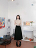 紅蜻蜓半裙半身裙女秋冬季裙子2025年新款A字裙中長款高腰顯瘦傘裙長裙 黑色 M (96-105斤) 曬單實拍圖