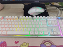 HP惠普機械手感鍵盤(pán)鼠標套裝有線(xiàn)游戲吃雞LOL臺式電腦筆記本外設辦公鍵鼠通用USB 【白色】游戲鍵盤(pán)+游戲鼠標+配鼠標墊 曬單實(shí)拍圖