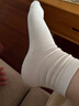 貓人5雙裝女士襪子女純棉100%秋冬中筒襪子女白色百搭女生休閑長(cháng)襪 曬單實(shí)拍圖