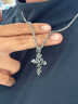 古西GUXI【寂靜之地】荊棘十字架吊墜男925銀項鏈復古銀飾情人節禮物 s925銀太角鏈+銀吊墜 曬單實(shí)拍圖