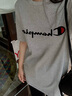 Champion美國champion冠軍春夏季草寫(xiě)刺繡男女情侶圓領(lǐng)短袖T恤打底衫清倉 淺灰色 常規 M 165-175cm/60-70kg 曬單實(shí)拍圖