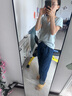 優(yōu)衣庫女裝棉質(zhì)牛仔舒適九分褲/水洗產(chǎn)品休閑時(shí)尚百搭478995 67 海藍色 S /155/64A 曬單實(shí)拍圖
