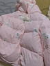迷你巴拉冬新款男女童插肩袖連帽羽絨服寶寶厚款保暖外套 粉紫70013 90 曬單實(shí)拍圖