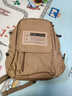 新潮代背包男帆布大容量旅行雙肩包休閑初中大學(xué)生情侶書(shū)包潮簡(jiǎn)約電腦包 2049卡其色【可放15.6寸電腦】 曬單實(shí)拍圖