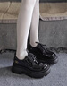 京荔娜英倫風(fēng)厚底小皮鞋女2026春季新款時(shí)尚樂(lè )福鞋女日系JK配裙子單鞋女 黑色【亮光】 37 (235mm) 曬單實(shí)拍圖