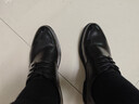 百麗男鞋商務(wù)正裝皮鞋休閑增高軟底真皮鞋A0917 黑色-內增高 41 曬單實(shí)拍圖