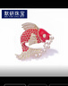 默研（MOYAN）中國風(fēng)幸運錦鯉胸針年年有余珍珠胸花國潮創(chuàng  )意個(gè)性鯉魚(yú)別針 金色  A16-309 曬單實(shí)拍圖