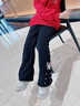 童加絨褲子2023新款加厚童裝中大童女孩秋冬裝洋氣一體絨喇叭褲 黑色 130 曬單實(shí)拍圖