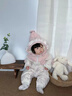 班喜迪嬰兒羽絨服連體衣冬季女寶寶衣服白鴨絨嬰幼兒加厚連帽外出服秋冬 米色 80 曬單實(shí)拍圖