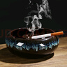 板谷山 復古中式個(gè)性陶瓷創(chuàng  )意大號煙灰缸家用客廳辦公室 窯變砂金蘭煙缸 曬單實(shí)拍圖