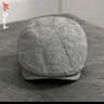 Mr DUCK手工鴨舌帽 100%亞麻復古前進(jìn)帽男士四季款 高檔品牌帽子輕盈透氣 千鳥(niǎo)中灰（100%亞麻）MS226176 M （適合55-57cm頭圍) 曬單實(shí)拍圖