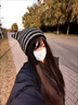 桑咻新款ins小惡魔毛線(xiàn)帽子女條紋針織冷帽保暖秋冬貓咪耳朵可愛(ài)套頭 黑白條紋 曬單實(shí)拍圖