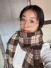 啄木鳥(niǎo)美拉德棕色圍巾女秋冬季2025新款氛圍感格子保暖情侶圍脖冬天禮盒 米咖(主圖款) 曬單實(shí)拍圖