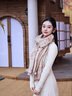 CRANTA KOMEIA圍巾披肩女2025新款秋冬季保暖雙面韓版圍脖女生日禮物送女生女友 卡其色 高級感送老婆女朋友愛(ài)人實(shí)用高檔 曬單實(shí)拍圖