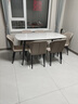 京東京造家居月星巖板餐桌 現代簡(jiǎn)約時(shí)尚客廳家用飯桌 1桌6椅1.6M 曬單實(shí)拍圖