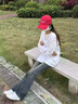 派吉鯊梨形身材復古藍微喇牛仔褲女秋季新款大碼胖mm高腰顯瘦彈力喇叭褲 復古藍 M 曬單實拍圖