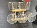 綠昌明玻璃小茶杯加厚帶把手品茗杯茶具套裝小杯子泡茶杯六色品杯+杯架 曬單實(shí)拍圖