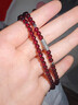 GATMEET天然石榴石雙圈手鏈女生酒紅疊戴手串S925純銀送閨蜜女友生日禮物 4mm雙圈石榴石純銀小魚(yú)手串 手圍14cm 曬單實(shí)拍圖