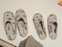 尤池哩爬爬墊拖鞋成人爬行墊拖鞋四季透氣靜音鞋套家居室內布底包頭拖鞋 灰白海洋魚(yú) 【37-43碼通用】 曬單實(shí)拍圖