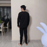 未盟男士秋褲棉保暖褲高腰青年秋冬季加肥線(xiàn)褲彈力男保暖襯褲打底褲 黑色+淺灰【秋褲-兩件裝】 XL 【建議115-130斤左右】 曬單實(shí)拍圖