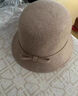 恒源祥羊毛呢禮帽女士?jì)?yōu)雅氣質(zhì)秋冬媽媽帽子中年婆婆盆帽中老年帽子老年 卡其色 均碼可調節 曬單實(shí)拍圖