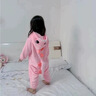 心楠寶貝女童恐龍衣服連體睡衣保暖珊瑚絨兒童冬款家居服男卡通哈衣 粉色恐龍哈衣 110 建議3-4歲（身高105左右） 曬單實(shí)拍圖