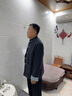 CANDYPRINCE 唐裝漢服男 中老年爸爸裝中式春秋外套 國風(fēng)老年人衣服毛呢外套 煙灰-上衣 XL /175-(建議130-145斤) 曬單實(shí)拍圖