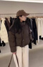 法舒琳2026女冬季新款服韓版寬松加厚衣時(shí)尚襖潮流休閑小個(gè)子外套 咖啡色 M 曬單實(shí)拍圖
