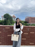 CinvaiKrose上課托特包女包2025新款大容量通勤單肩包包手提包生日禮物送女友 菱格米白【送女友老婆女生禮物走心實用】 曬單實拍圖