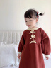 班喜迪女童連衣裙秋裝2025新款女寶寶公主裙周歲禮服兒童毛衣裙子春秋季 紅色 90 曬單實(shí)拍圖