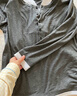 米婭琳 產(chǎn)后哺乳衣外出服春裝喂奶上衣辣媽款春夏季外穿哺乳期T恤打底衫 深灰色 XL（適合130-150斤） 曬單實(shí)拍圖
