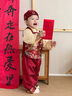 班喜迪男童漢服套裝秋裝新款嬰兒國風(fēng)唐裝寶寶周歲禮服兒童中式衣服春秋 紅色 80 cm 曬單實(shí)拍圖