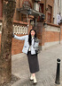 妍莉芬（yanlifen）小香風(fēng)羽絨棉服女裝2025冬季短外套女2025年新復古棉衣羽棉襖絨服 藍色 L 曬單實(shí)拍圖