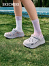 斯凱奇（Skechers）洞洞鞋女夏季外穿透氣厚底防滑沙灘鞋踩屎感包頭休閑涼鞋 薰衣草色/LAV 36 尺碼偏大，建議選小一碼 曬單實(shí)拍圖