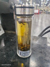 希樂(lè )雙層玻璃杯男女士茶水分離杯子大容量商務(wù)辦公泡茶杯彈蓋杯300ml  曬單實(shí)拍圖