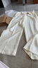 PORTS寶姿女裝秋冬新品新款優(yōu)雅闊腿褲休閑褲 奶白色 M (6) 曬單實(shí)拍圖