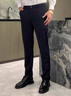 皮爾卡丹（pierre cardin）秋冬厚款高彈男士休閑褲中年男新款直筒商務(wù)西褲免燙抗皺長(cháng)褲 藏青 厚款 33 【腰圍2尺6】 曬單實(shí)拍圖
