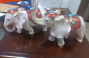 廣贊萊琺瑯彩仿大象擺件工藝品新中式家居客廳酒柜玄關(guān)裝飾喬遷禮品 吉祥如意大象一對(小號白色) 曬單實(shí)拍圖