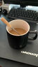 傳旗陶瓷馬克杯帶勺蓋咖啡杯牛奶杯早餐杯辦公杯男女茶杯描金白400ml 曬單實(shí)拍圖